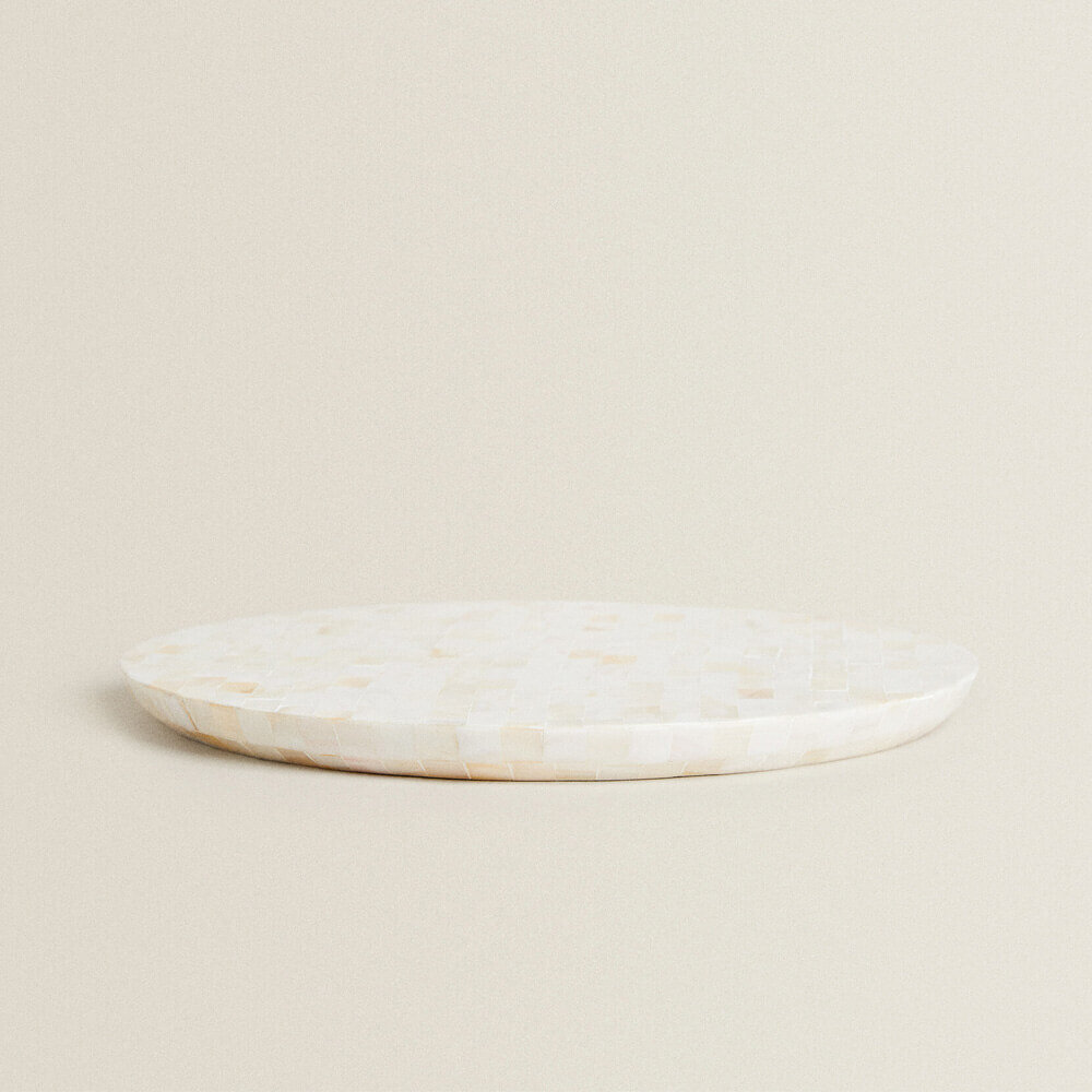 

Поднос для ванной Zara Home Round Mother-of-pearl, светло-бежевый