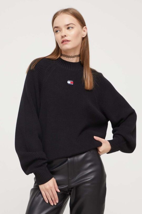 

Хлопковый свитер Tommy Jeans, черный
