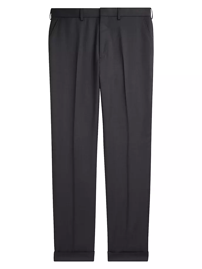 

Шерстяные брюки Greg с плоской передней частью Ralph Lauren Purple Label, цвет charcoal