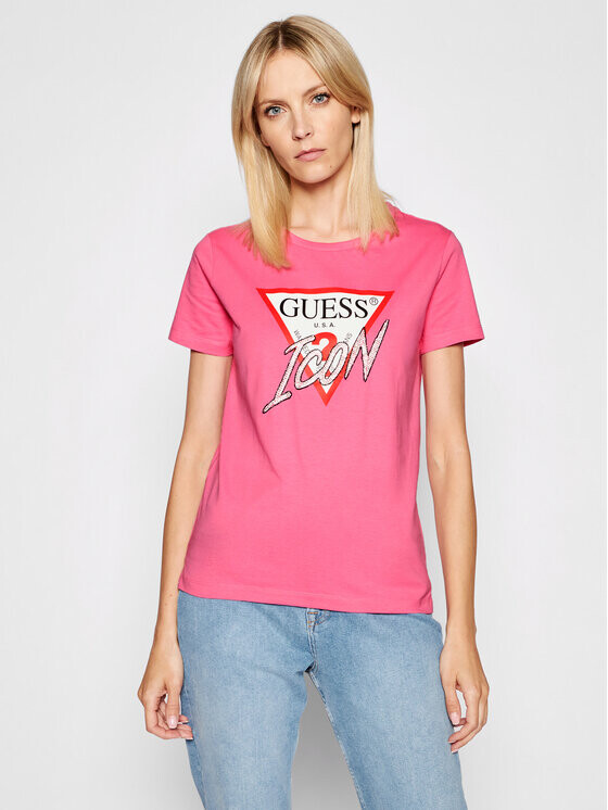 

Футболка стандартного кроя Guess, розовый