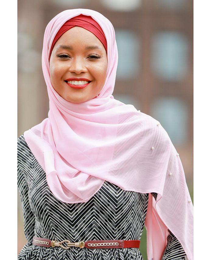 Женский шифоновый хиджаб с искусственным жемчугом Urban Modesty, розовый