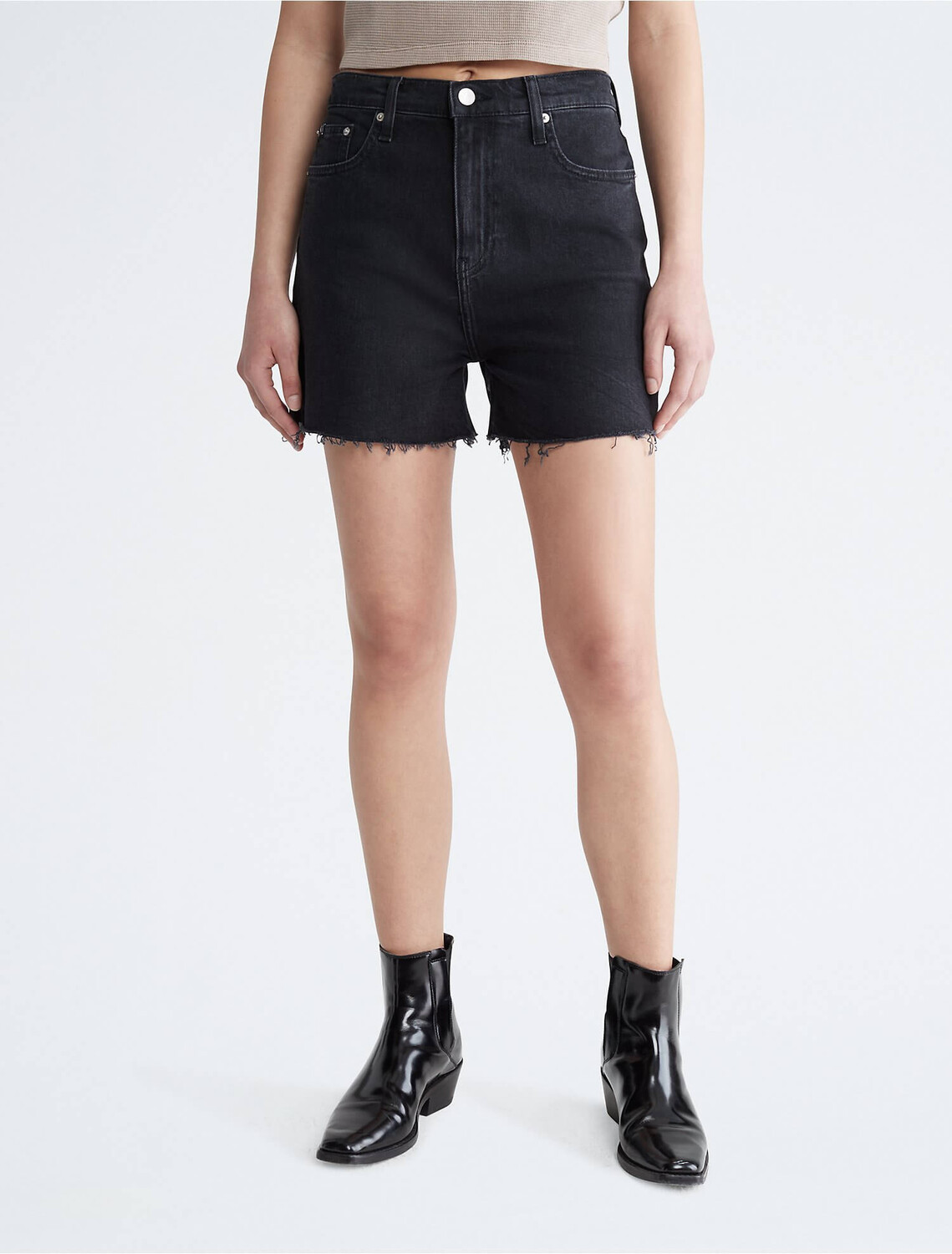 

Шорты Calvin Klein Denim Mom, черный