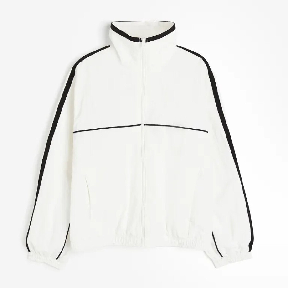 

Куртка H&M Nylon Windbreaker, кремовый/черный