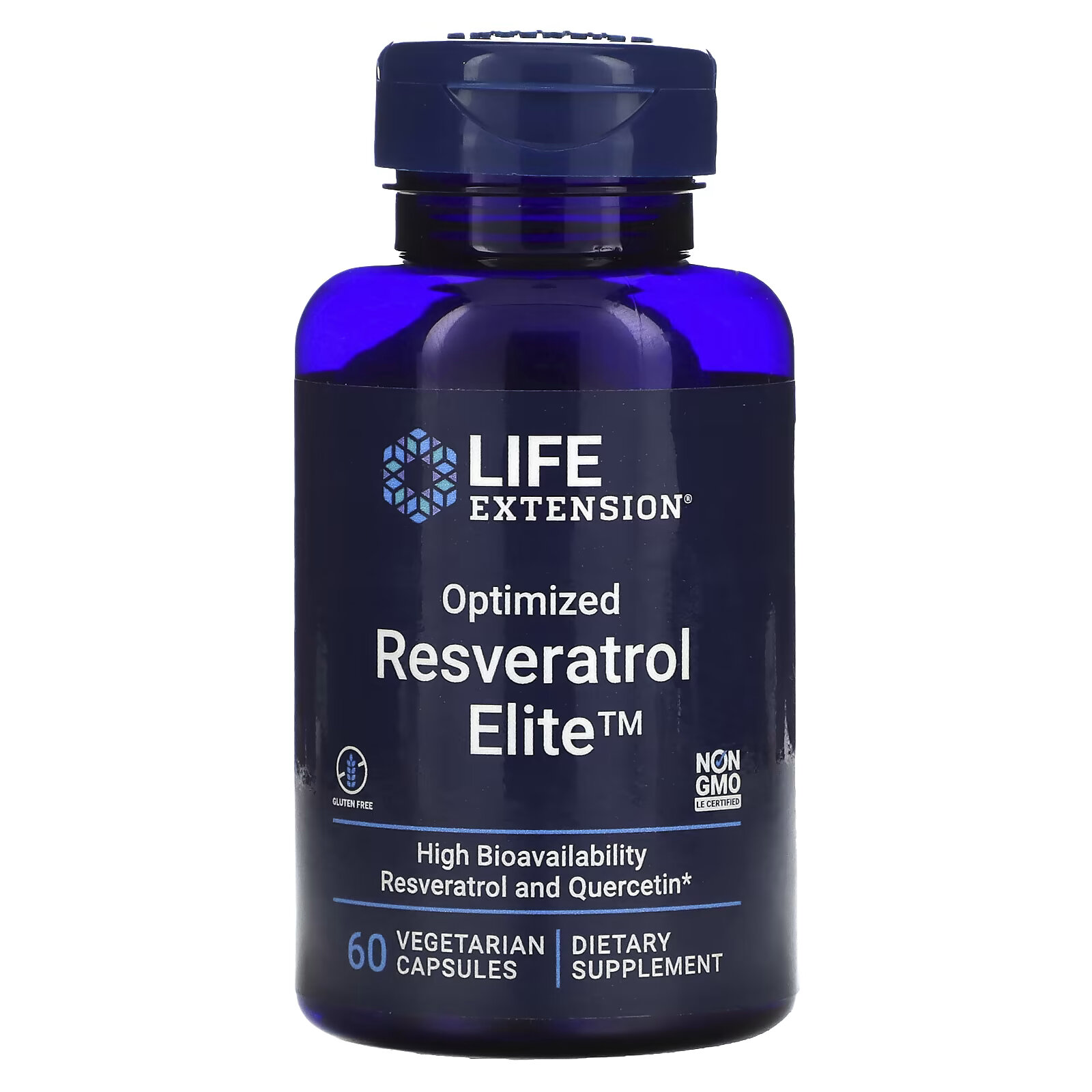 Life Extension, оптимизированный ресвератрол, 60 вегетарианских капсул life extension расторопша 60 вегетарианских капсул