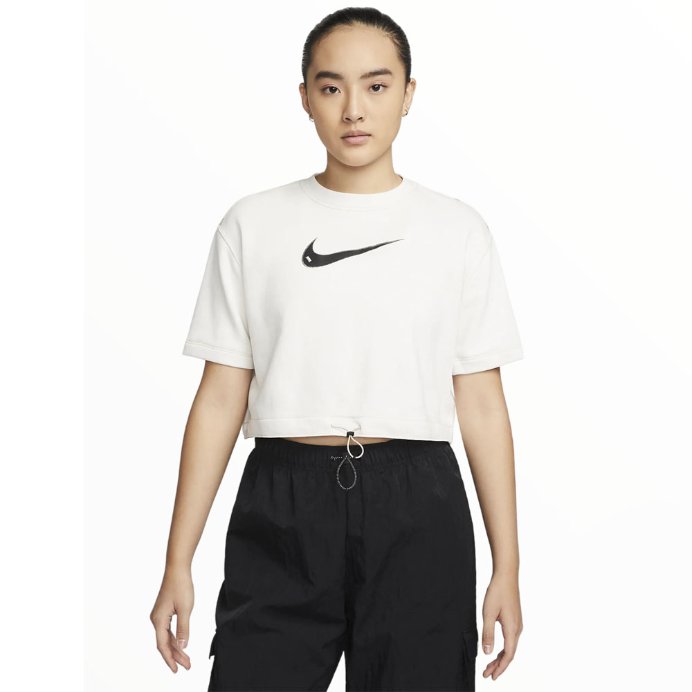 цена Футболка Nike Sportswear Swoosh Short-Sleeve Crop, бежевый