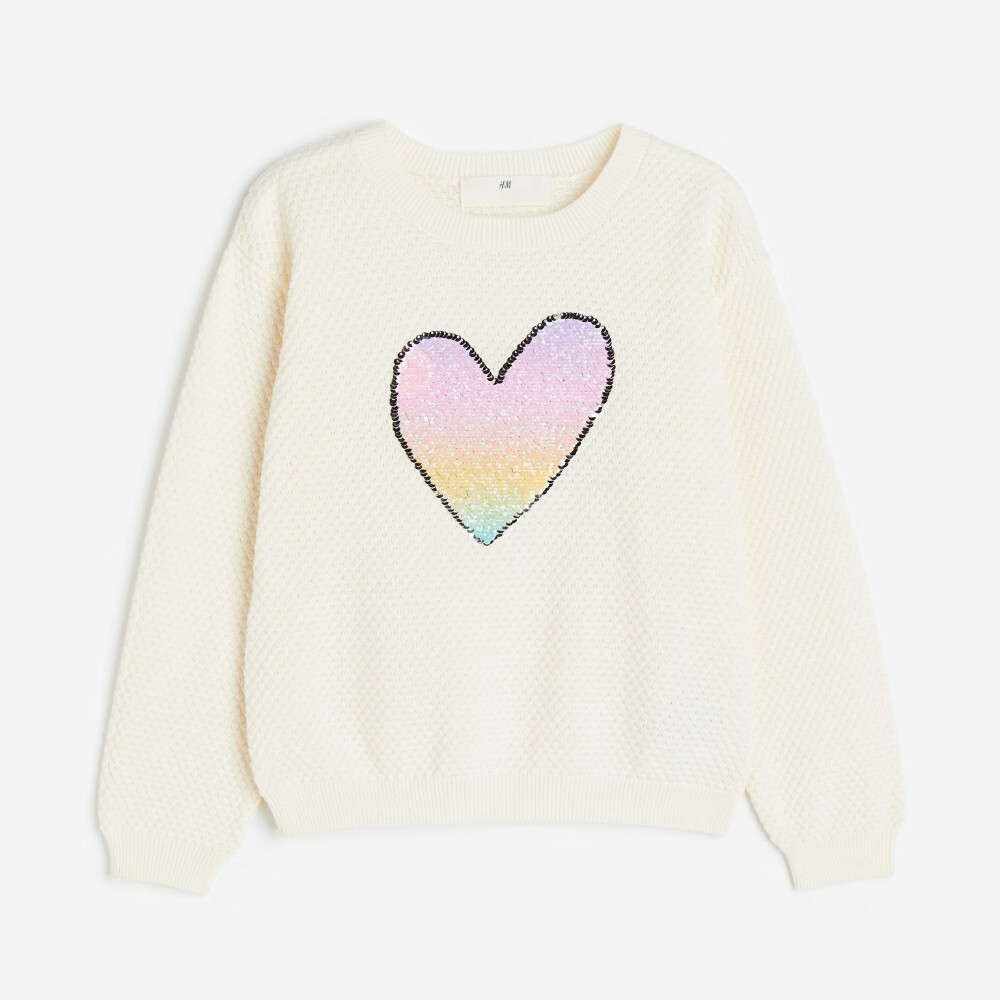 

Свитер H&M Kids Reversible-sequin, кремовый