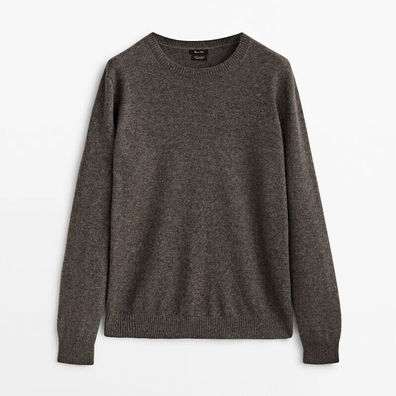 

Свитер Massimo Dutti 100% Cashmere Crew Neck, темно-серый