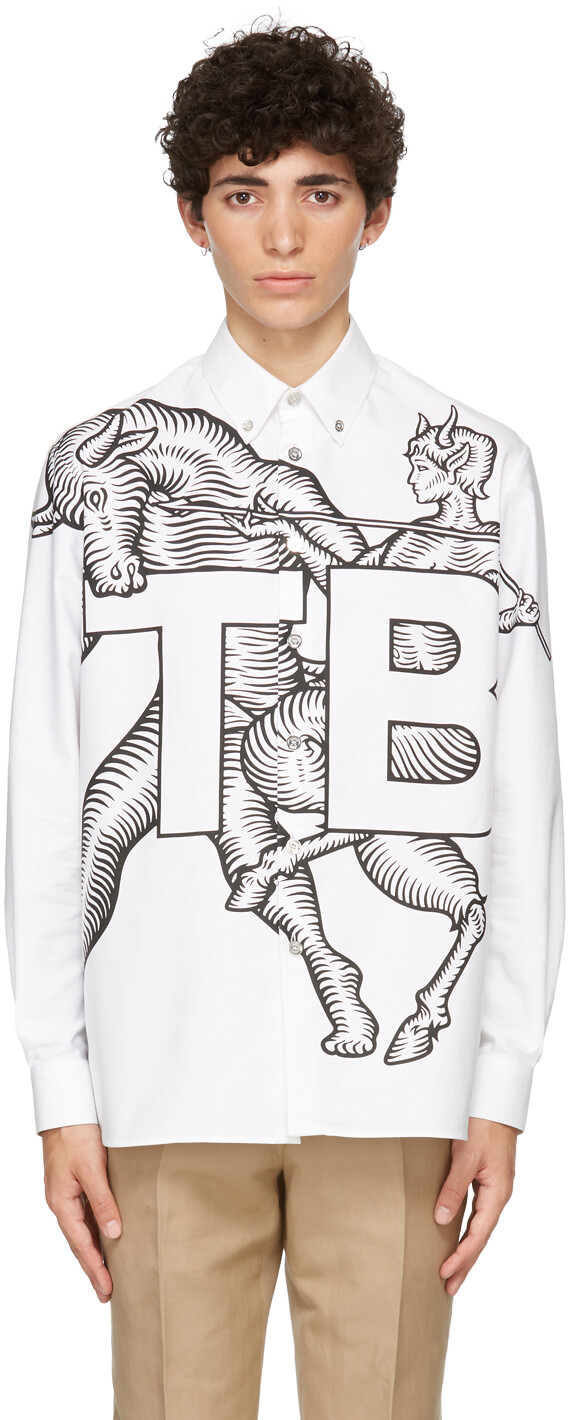 

Белая рубашка с мотивом Mythical Alphabet Exploded TB Burberry