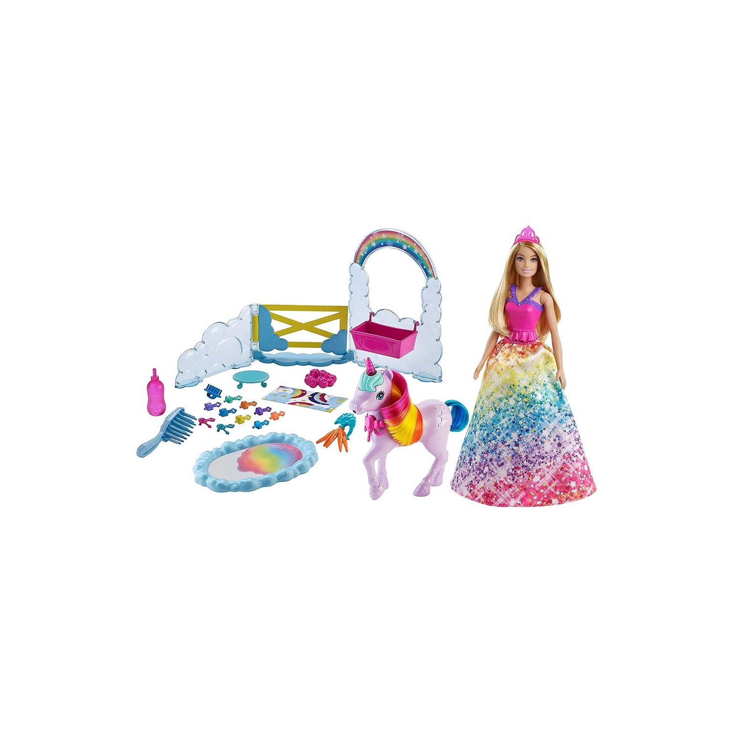 Кукла Barbie Dreamtopia и единорог кукла barbie дримтопия с аксессуарами 30 3 см gtg00 фиолетовый