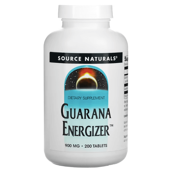 Гуарана Guarana energizer, 900 мг, 200 таблеток, Source Naturals - фото