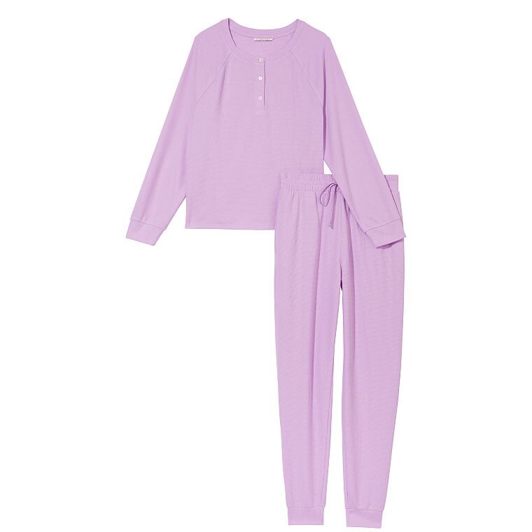 

Пижама Victoria's Secret Glow Waffle Henley Jogger, лиловый