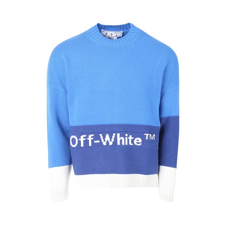 

Толстовка Off-White Color Block Off Crewneck 'Peacock/White', белый