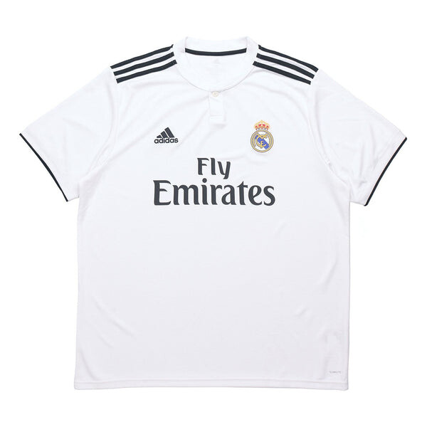

Футболка Adidas real Madrid 18-19 Season Fan Edition Home Alphabet Logo Stripe Sports White, Белый
