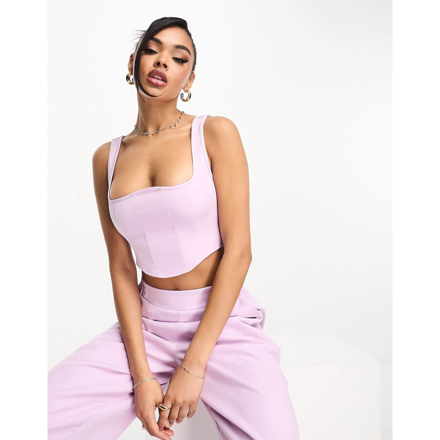 

Топ Kaiia Corset Crop, сиреневый