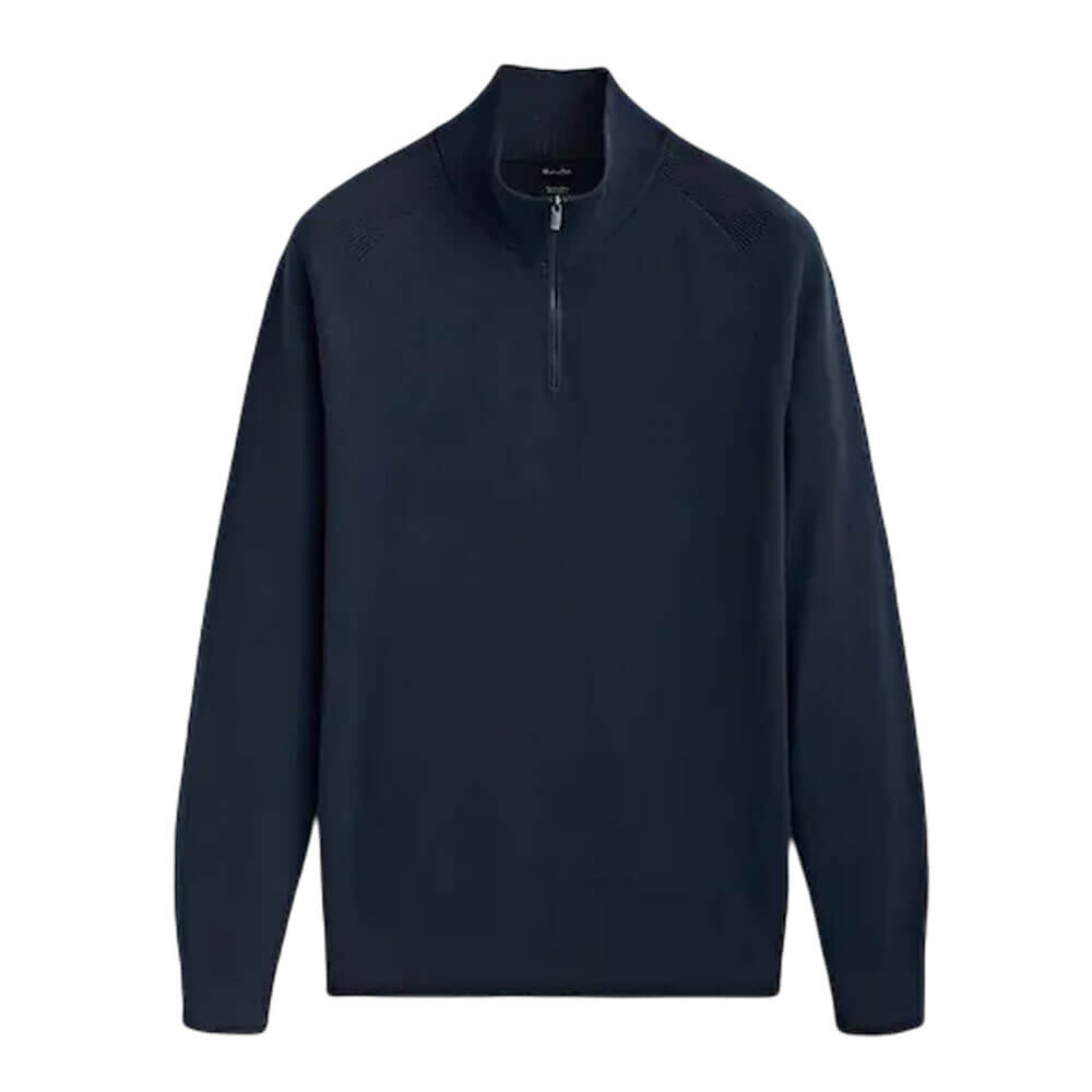 

Свитер Massimo Dutti Mock Neck With Zip, темно-синий