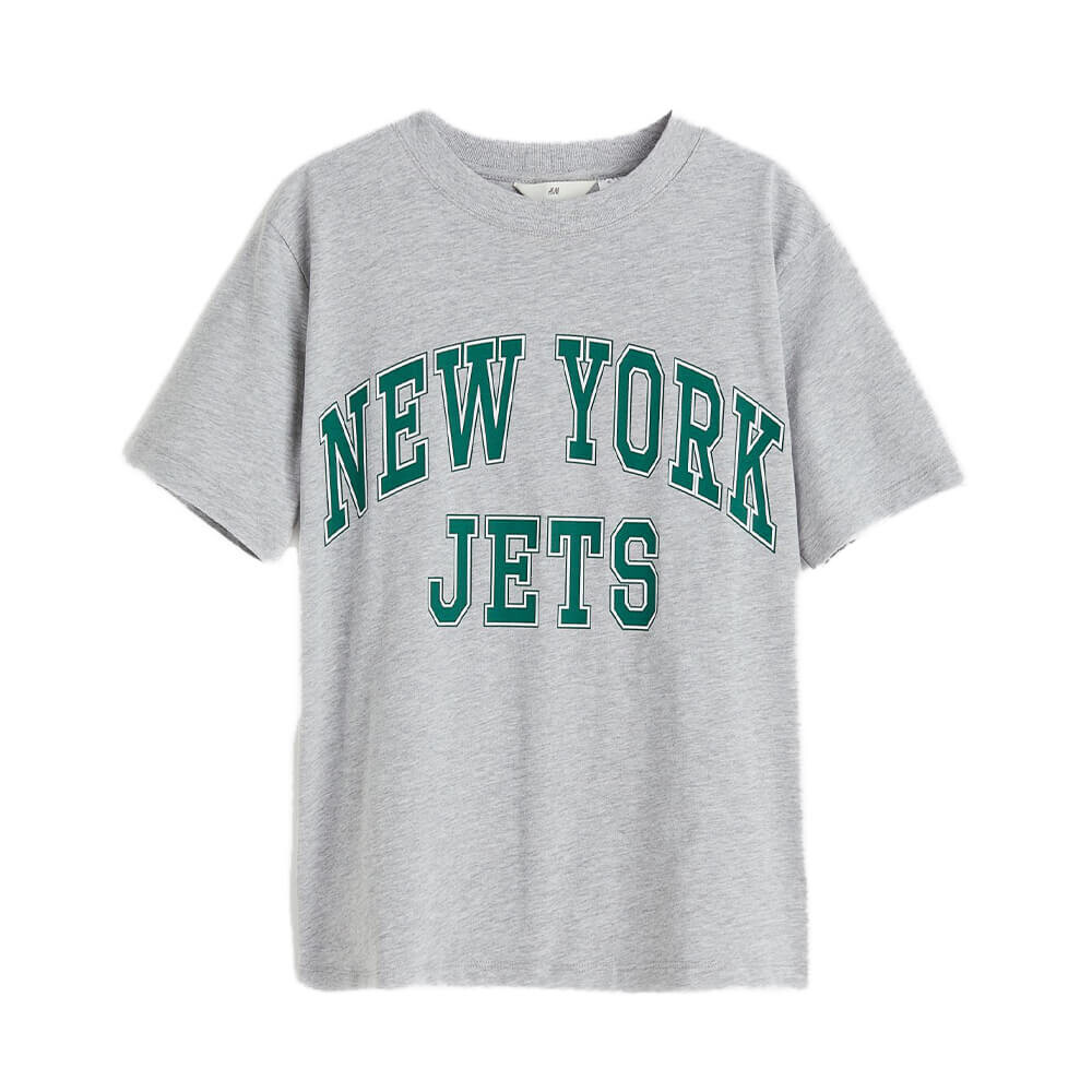 

Футболка H&M Motif New York Jets, серый
