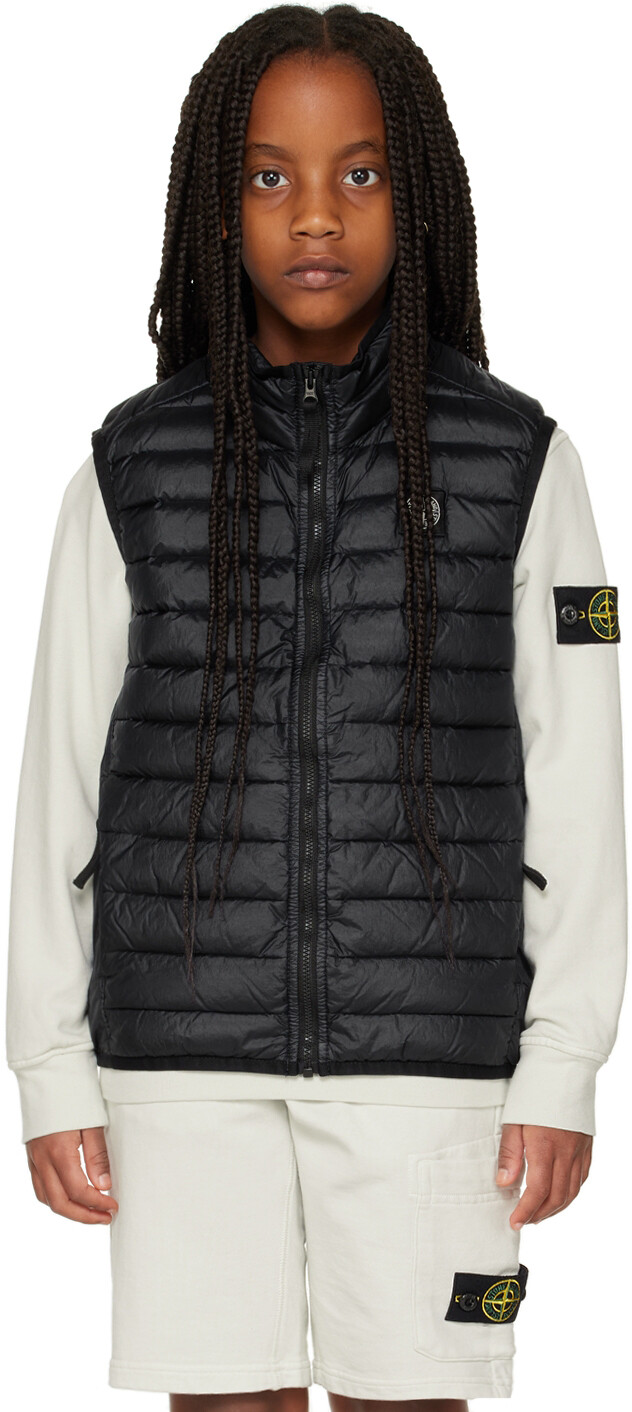 

Детский темно-синий стеганый пуховый жилет Stone Island Junior