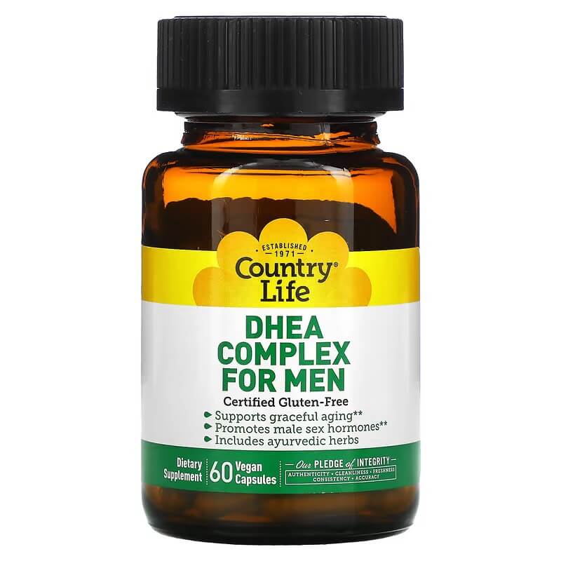Комплекс ДГЭА для мужчин Country Life, 60 капсул витамины для мужчин и женщин country life 60 капсул