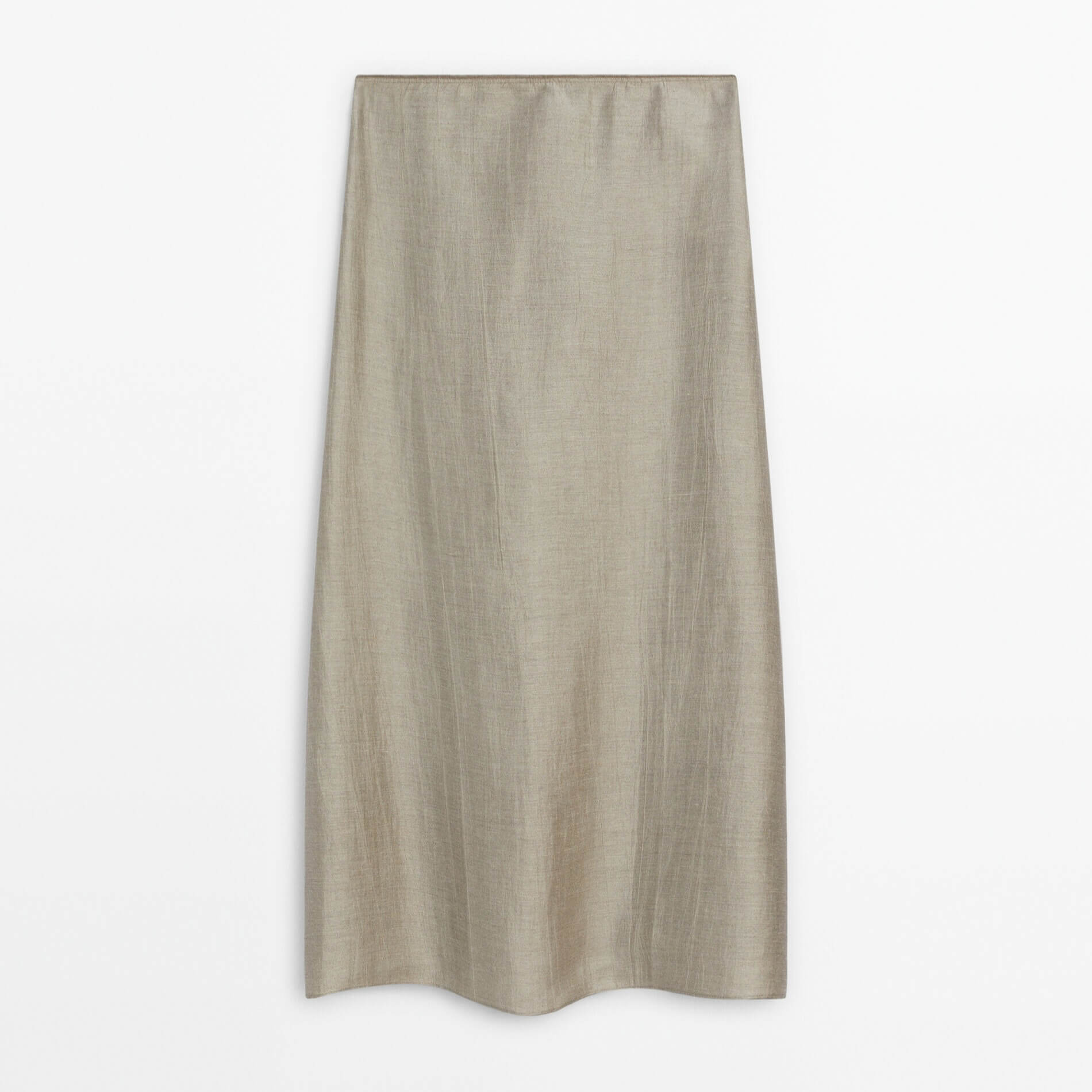 Юбка Massimo Dutti Creased-effect Camisole Satin Midi, серый юбка миди с металлическим отливом m каштановый