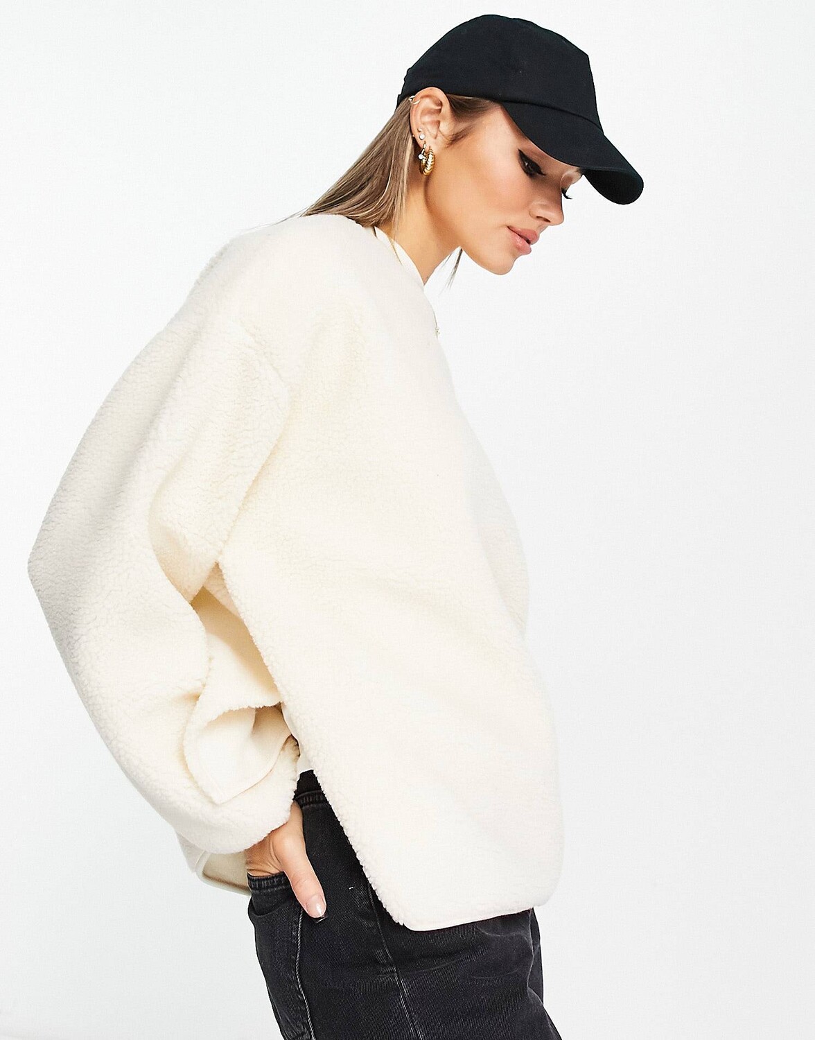 

Кремовый флисовый свитшот ASOS DESIGN, Бежевый