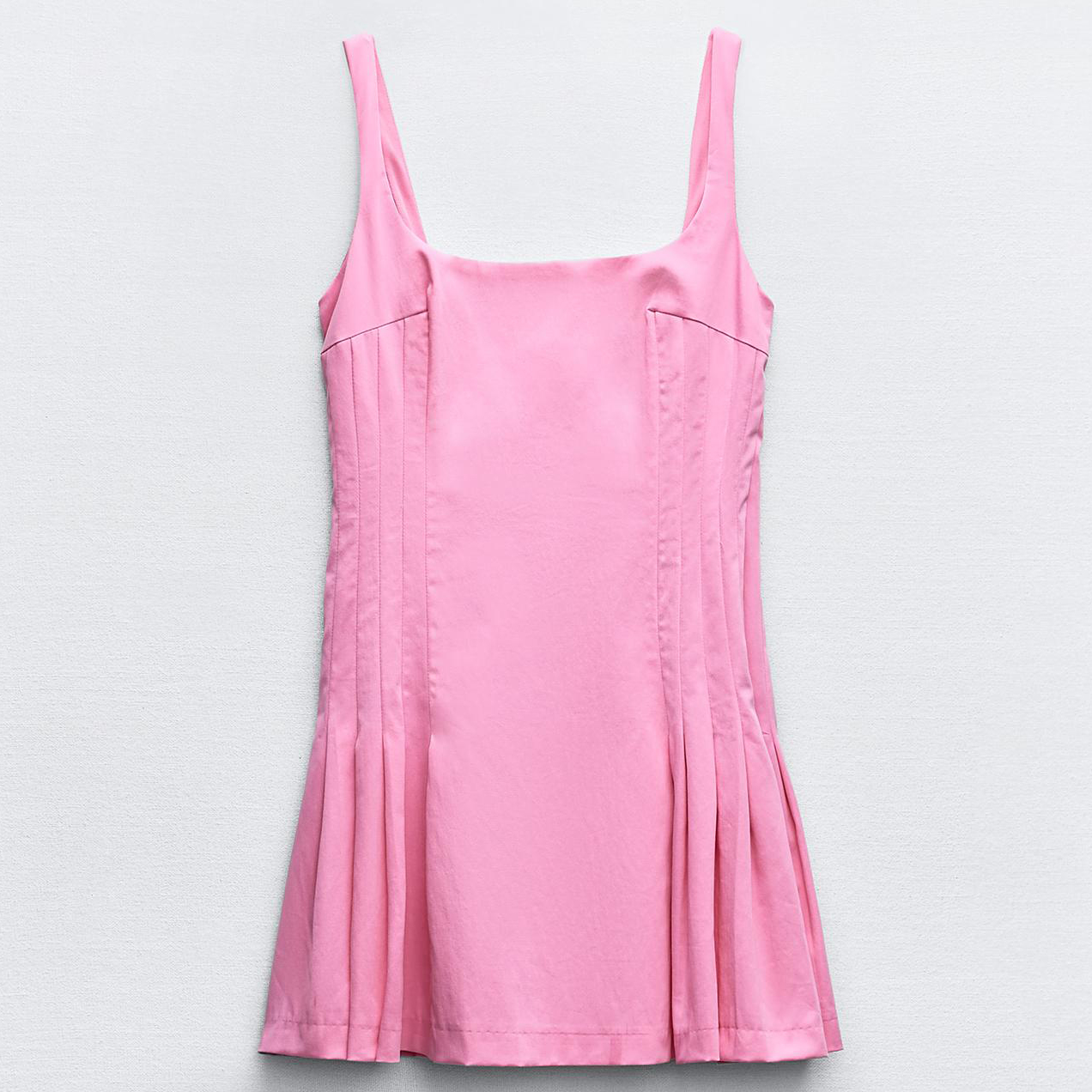 цена Платье Zara Box Pleat Short, розовый