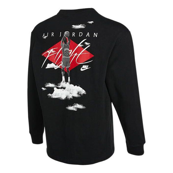 

Футболка Jordan Alphabet Embroidered Printing Breathable Sports Round Neck Long Sleeves Autumn Black, Черный