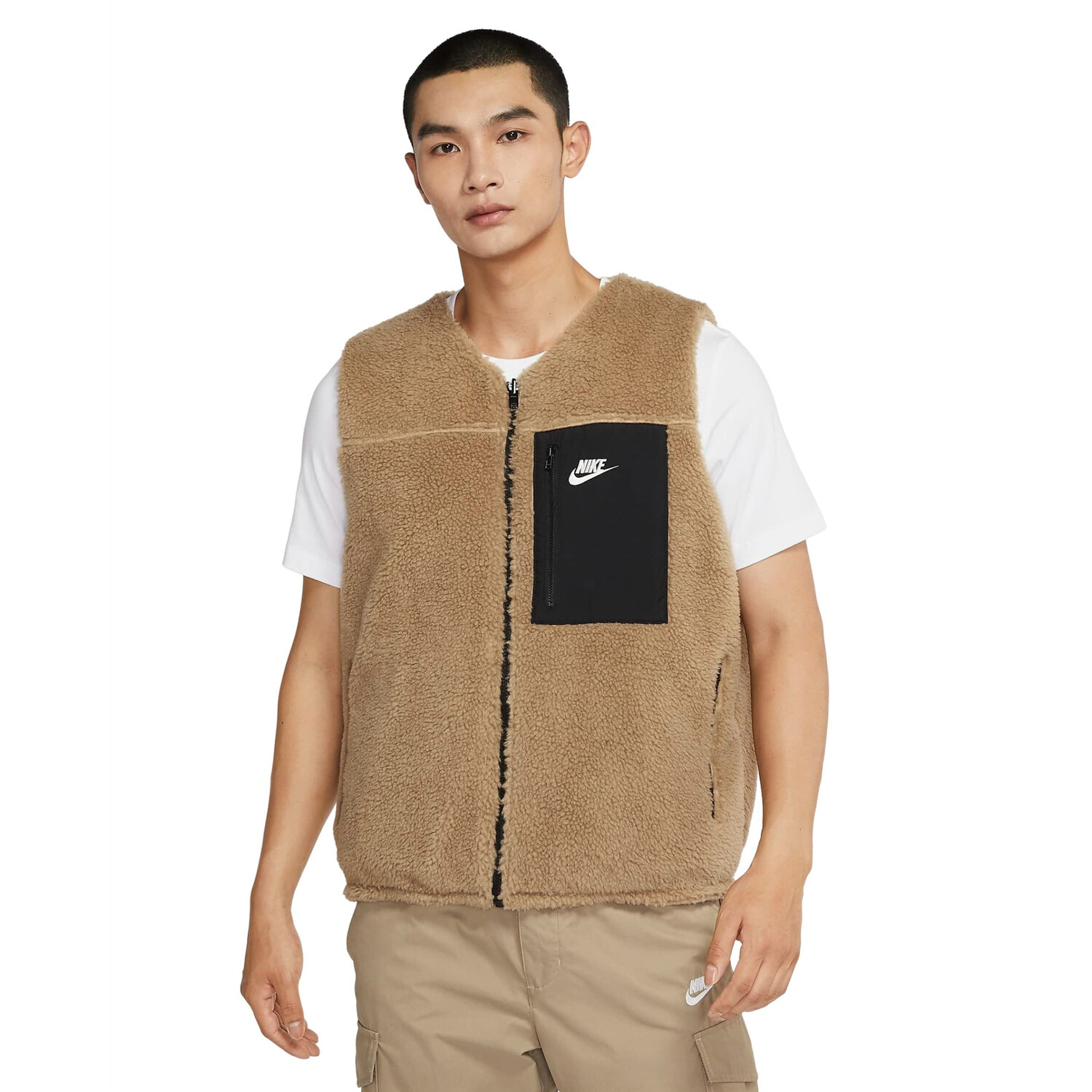 

Утепленный жилет Nike Club+ Men's Reversible Winterized, темно-бежевый/черный