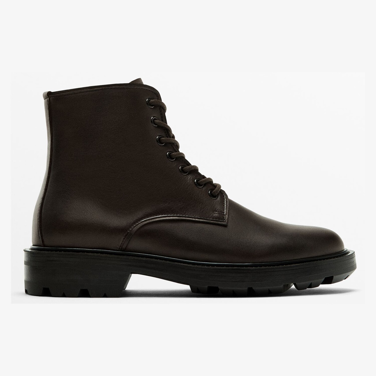 

Ботинки Massimo Dutti Leather, темно-коричневый