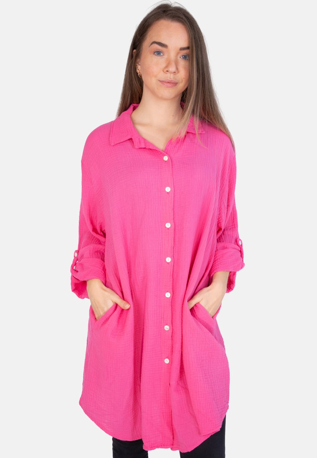 Блузка-рубашка Jessy Oversized Seasons Of April, цвет pink стеклянный шар house of seasons d 7см золото цветы 83109зб