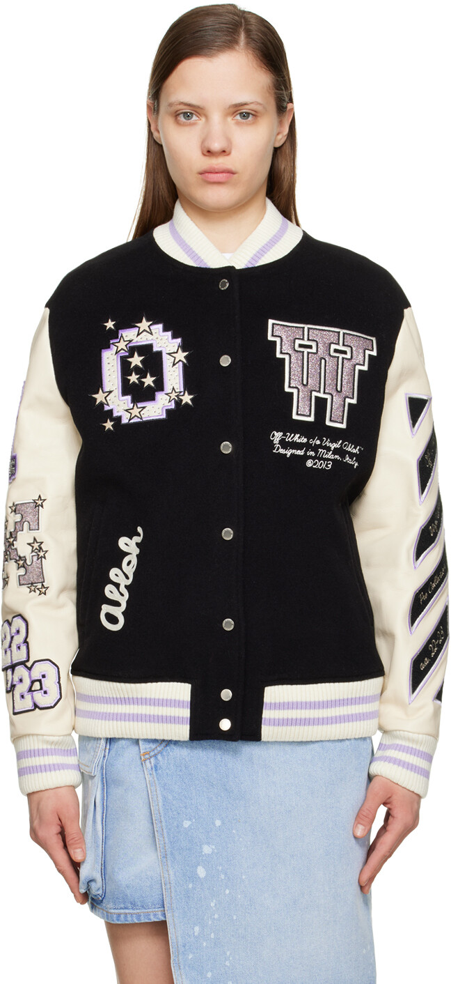

Черный бомбер с вышивкой Off-White