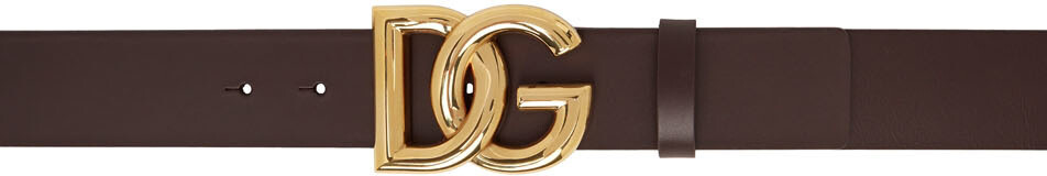

Коричневый ремень с пряжкой \DG\"" Dolce & Gabbana