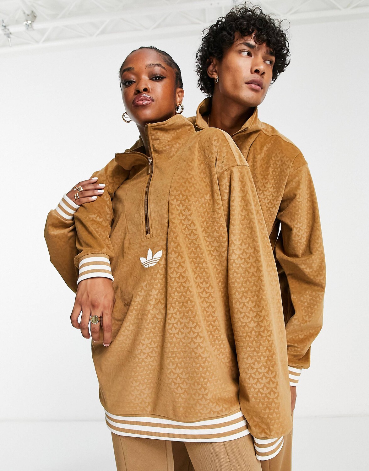 

Коричневый велюровый флис унисекс adidas Originals 'adicolor 70s'