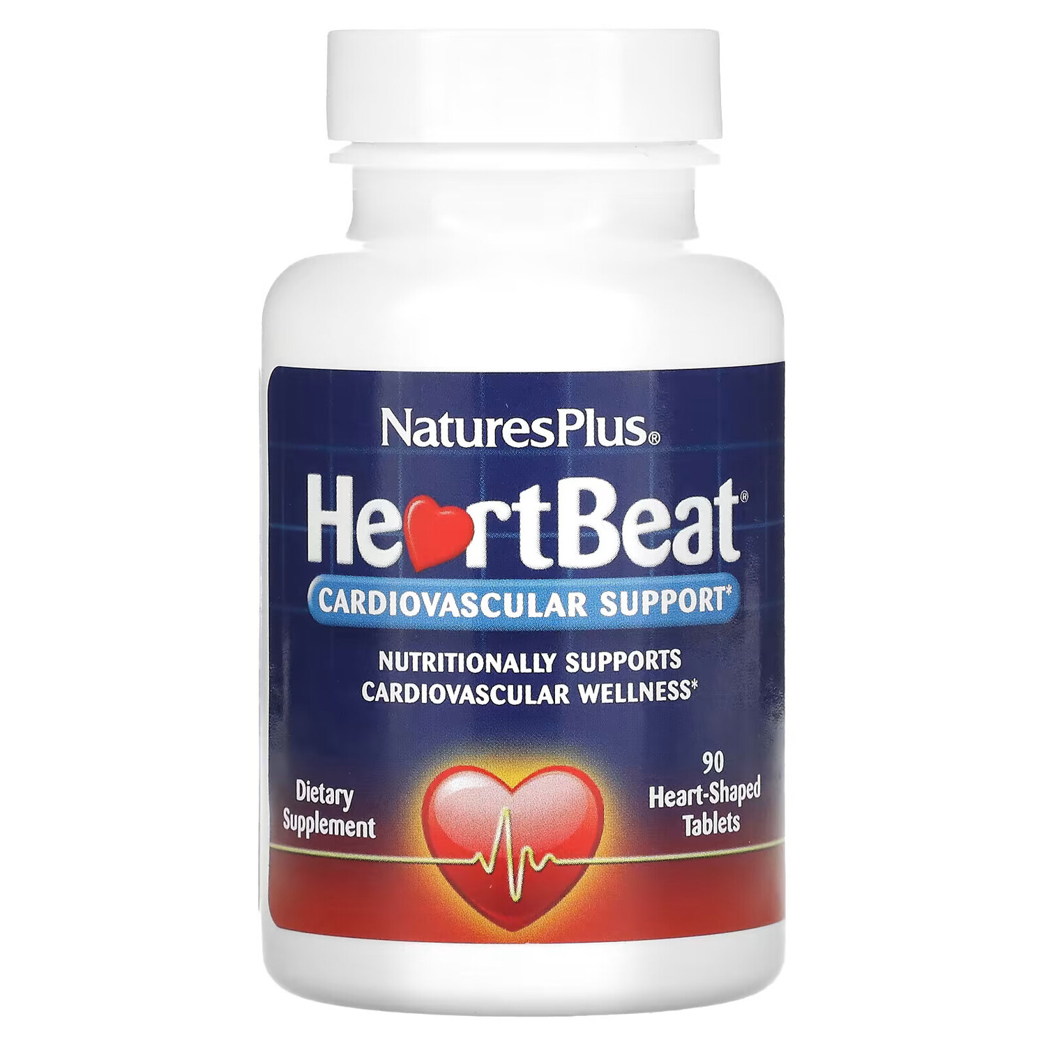 NaturesPlus, HeartBeat, поддержка сердечно-сосудистой системы, 90 таблеток в форме сердца - фото