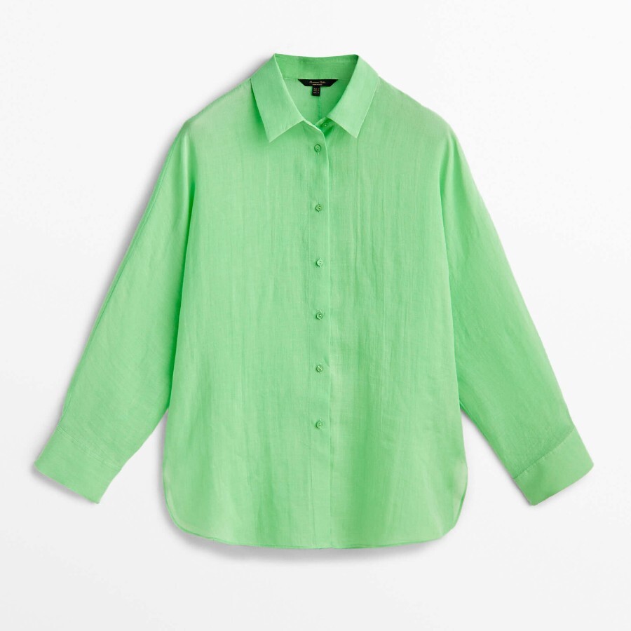 

Блуза Massimo Dutti 100% Ramie, зеленый