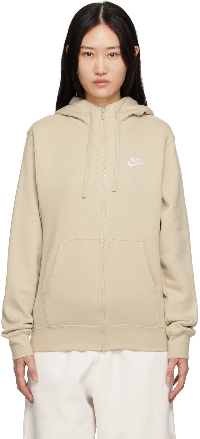 

Бежевый худи на молнии Nike