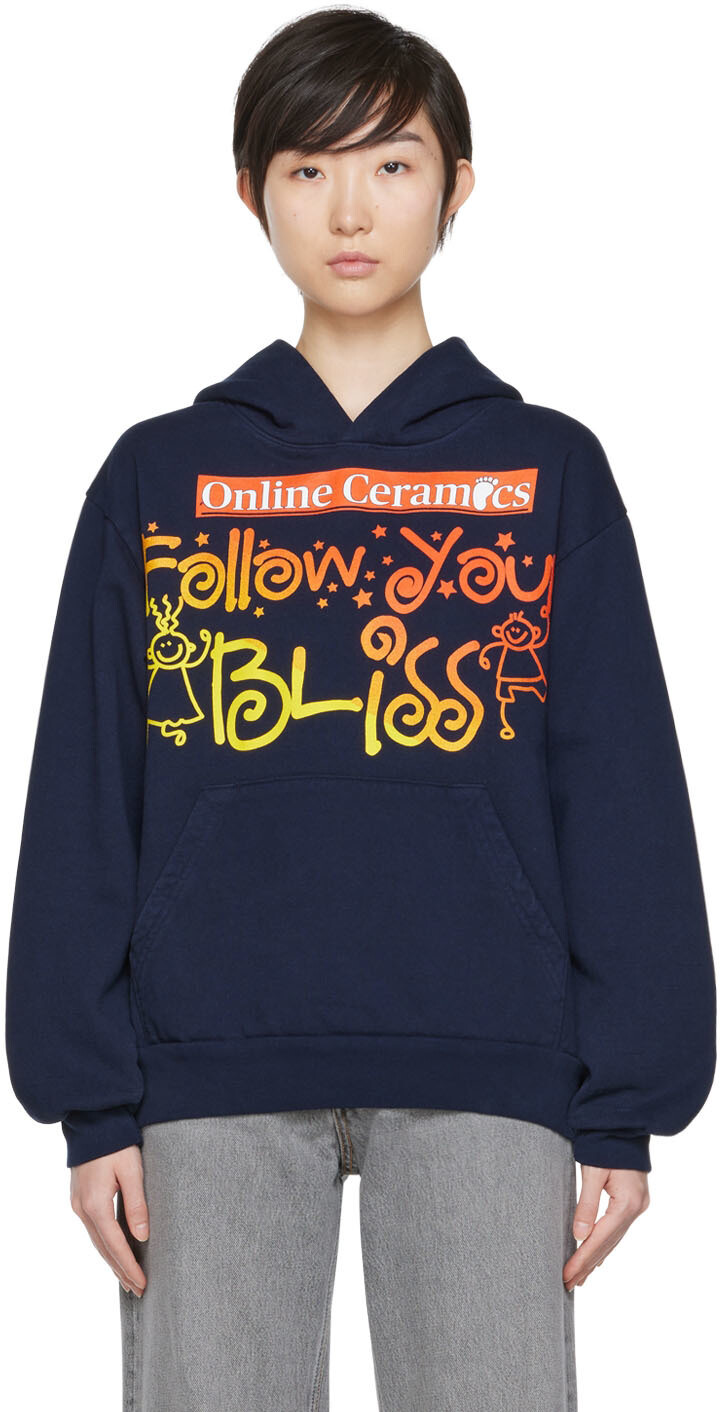

Худи темно-синего цвета \Follow Your Bliss\"" Online Ceramics, Синий