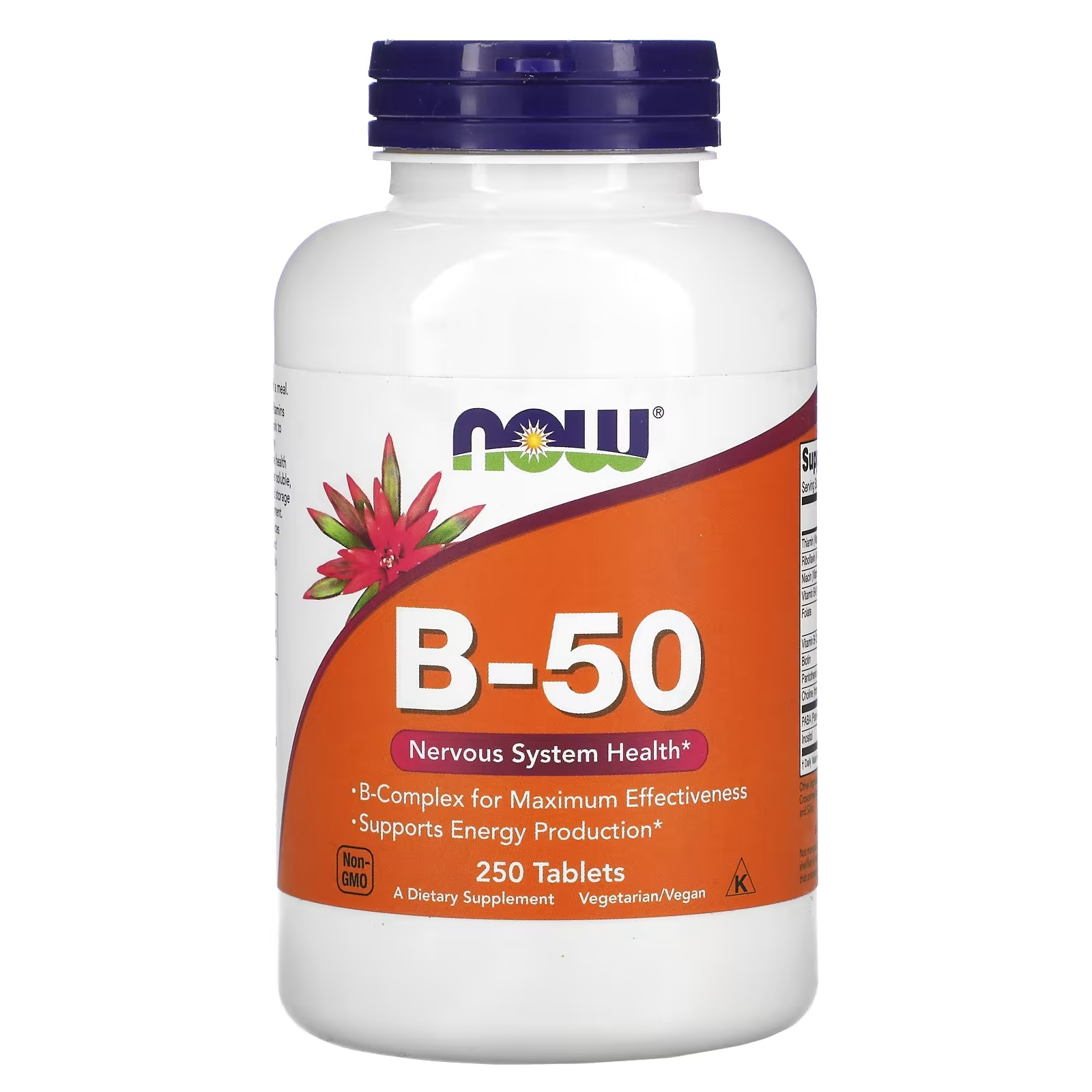 Добавка с витаминами группы В NOW Foods B-50, 250 таблеток