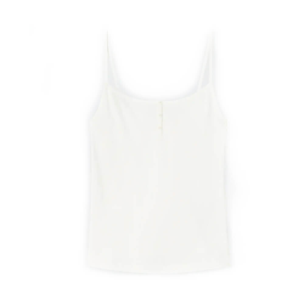 

Топ Uniqlo Cotton Ribbed Henley Camisole, белый