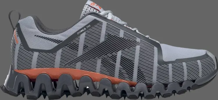 

Кроссовки zigwild trail 6 'pure grey smash orange' Reebok, серый