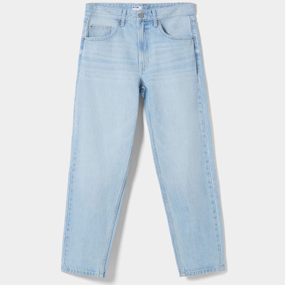 

Джинсы Bershka Straight-Fit Vintage, голубой
