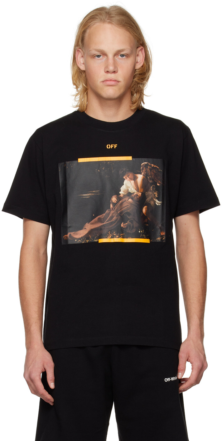 

Черная футболка с принтом Off-White, Черный