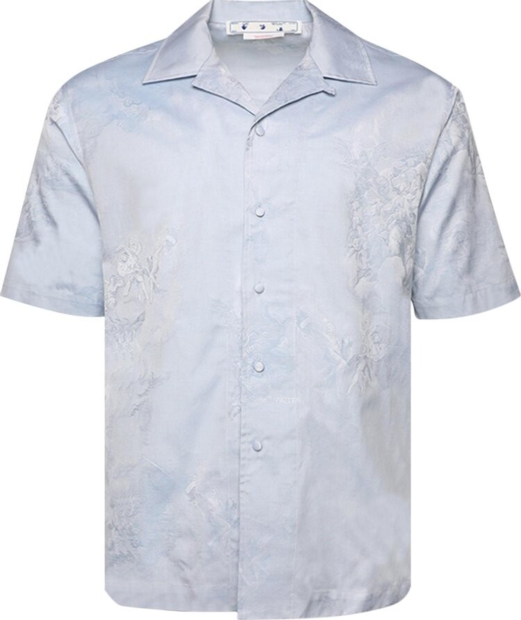 

Рубашка Off-White Angel Motif Jacquard Short-Sleeve Shirt 'Azzurro', синий