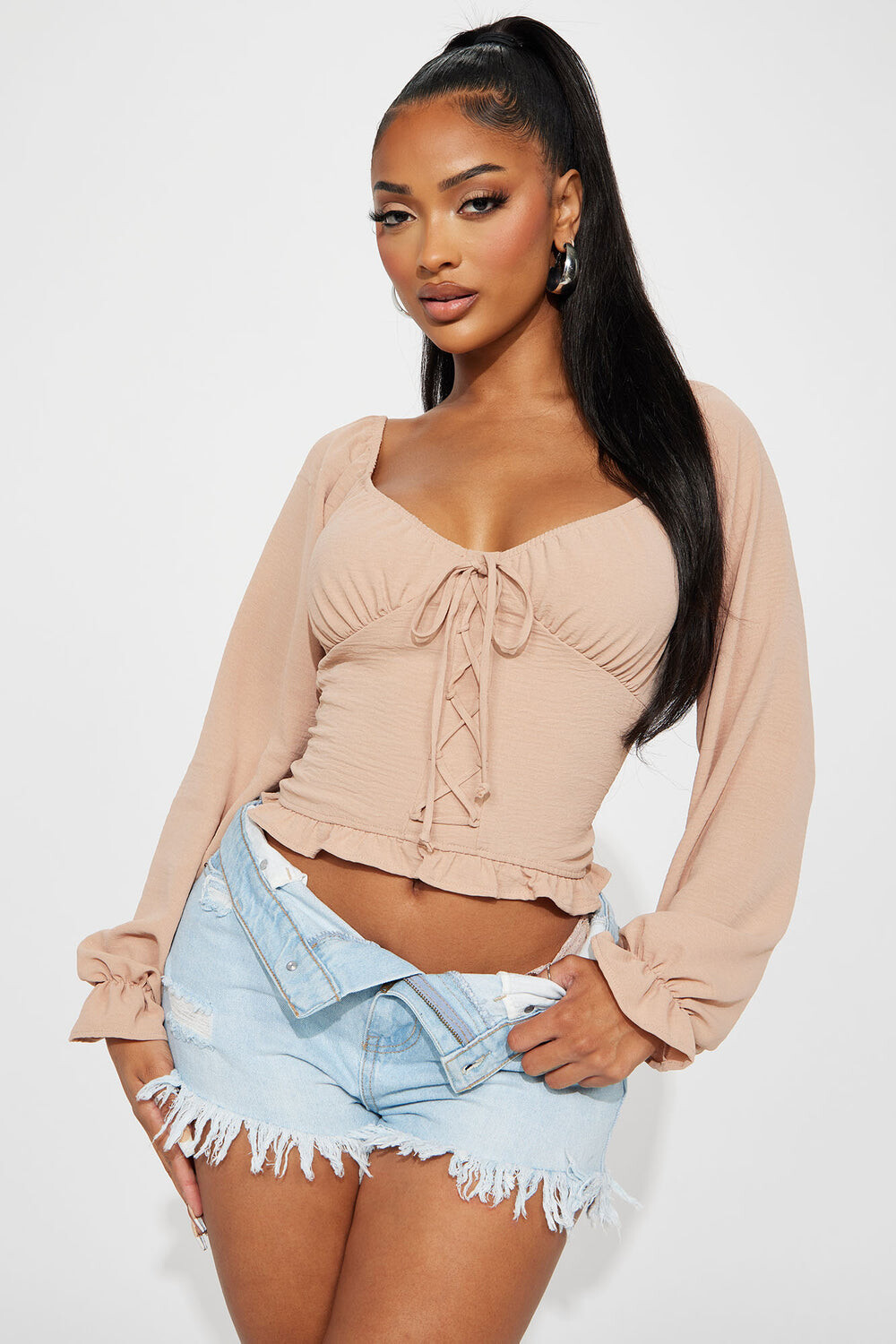 

Блузка Fashion Nova PTA6928, загар