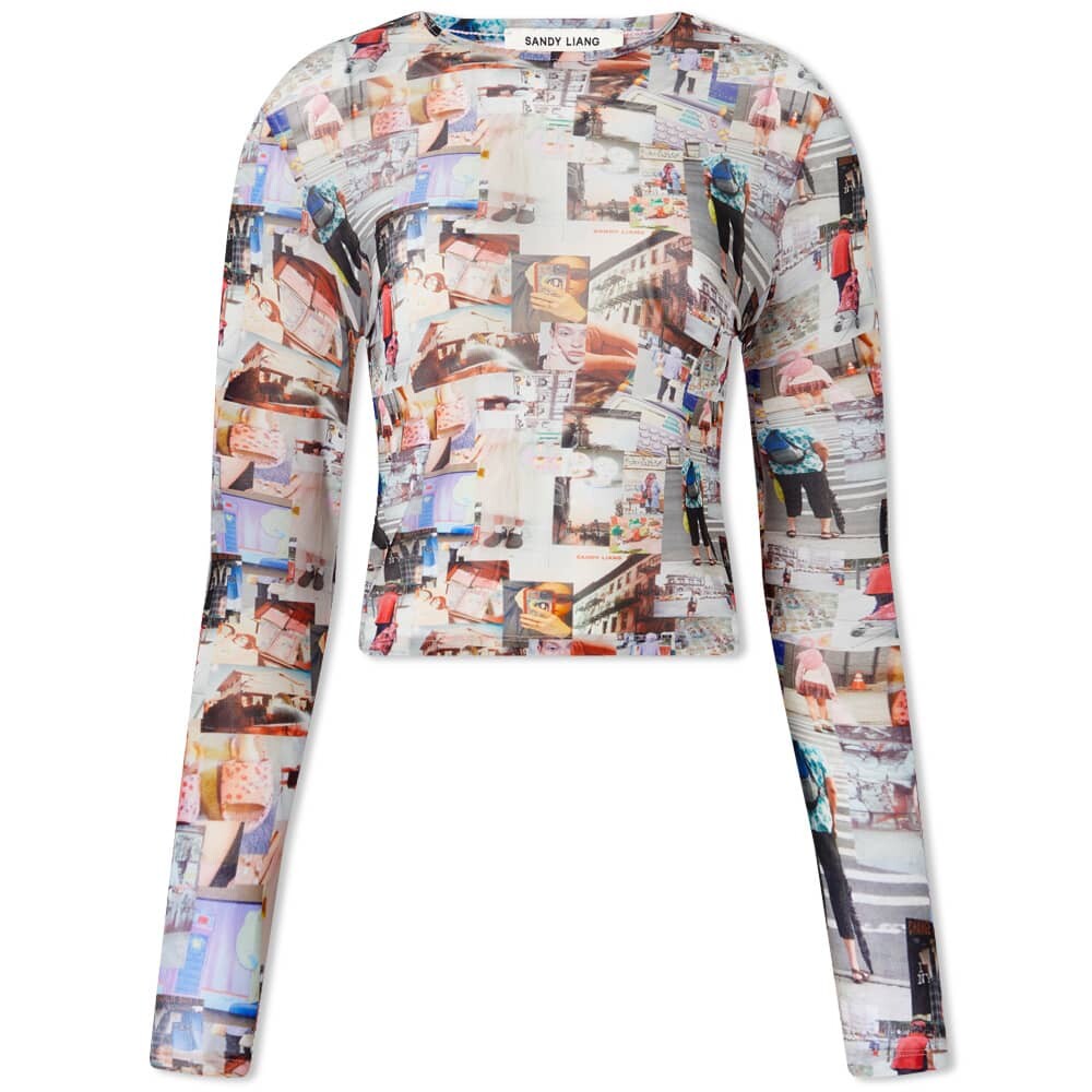 

Топ Sandy Liang Scoby Print Mesh Top