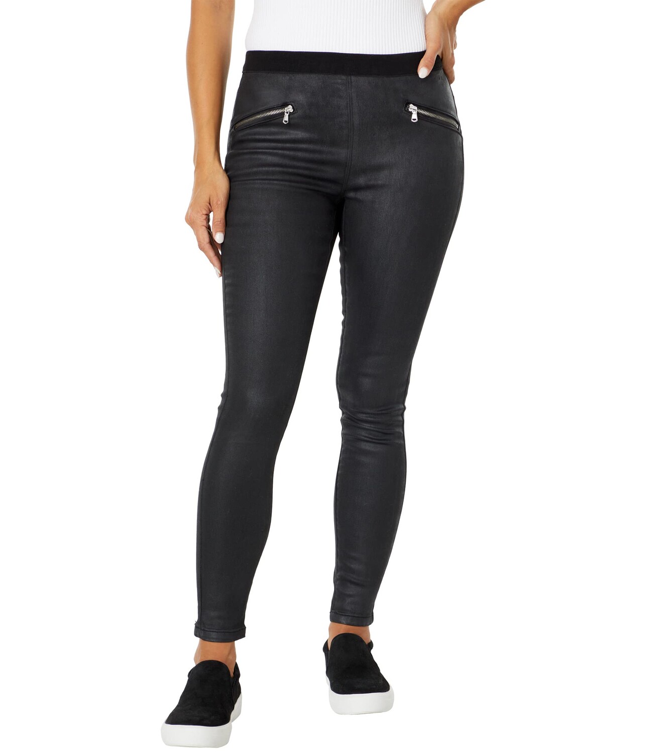 

Джинсы Blank NYC, Coated Denim Pull-On Pants with Zipper Detail in Spartacus