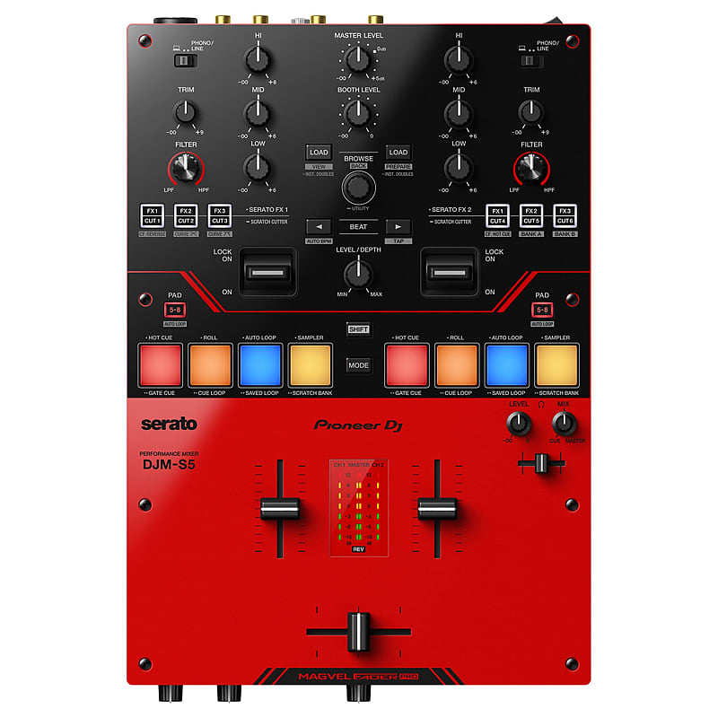 Pioneer: DJ-микшер DJM-S5 — глянцево-красный Pioneer: DJM-S5 DJ Mixer