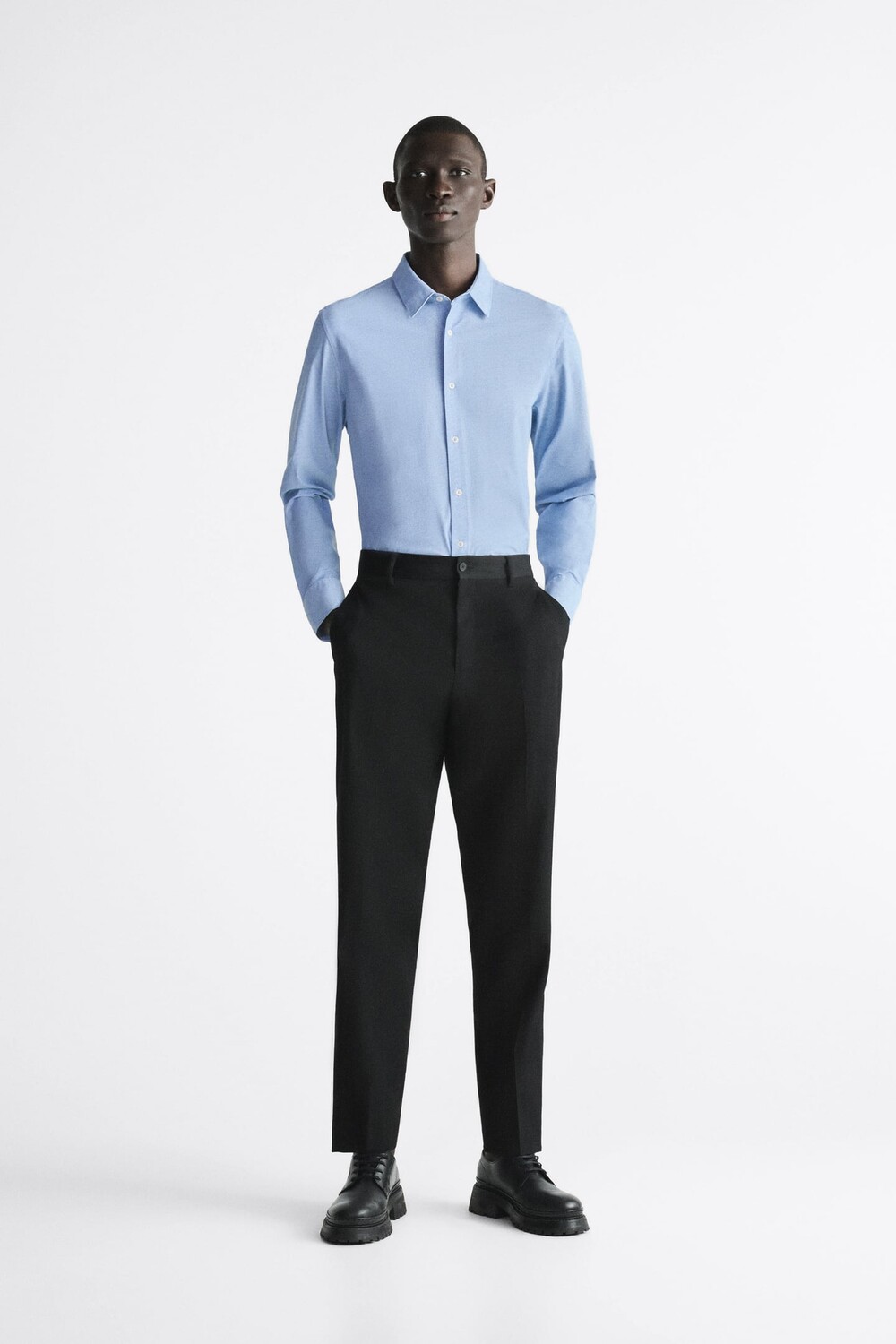 

Эластичная рубашка ZARA, синий