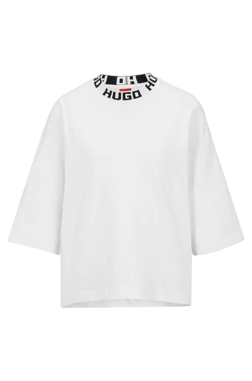 

Футболка Boss Cotton Jersey Relaxed Fit Logo Collar, белый