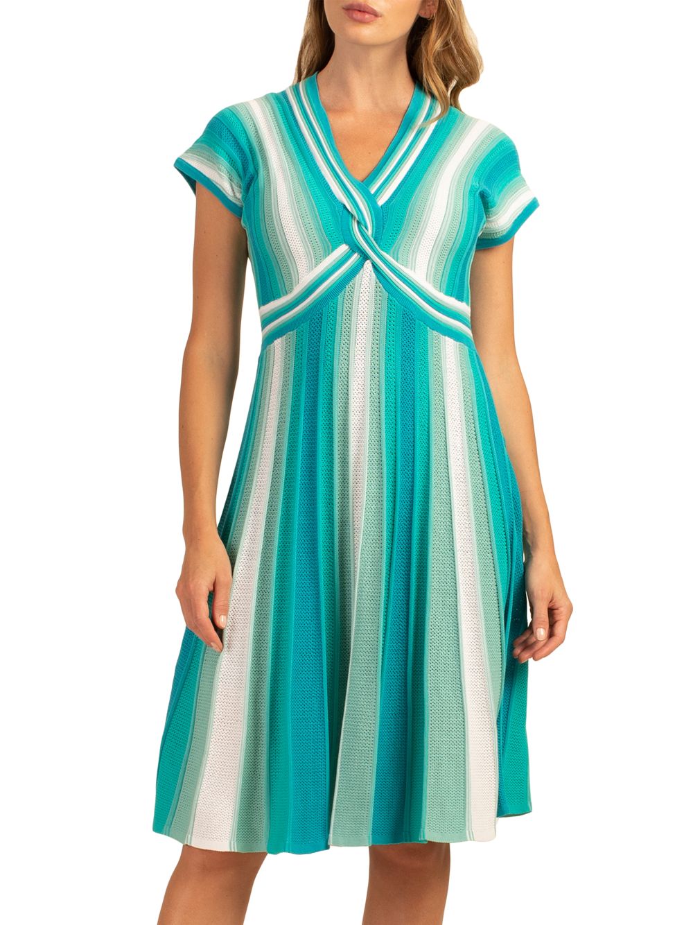 Плиссированное трикотажное платье Bonet Trina Turk, синий
