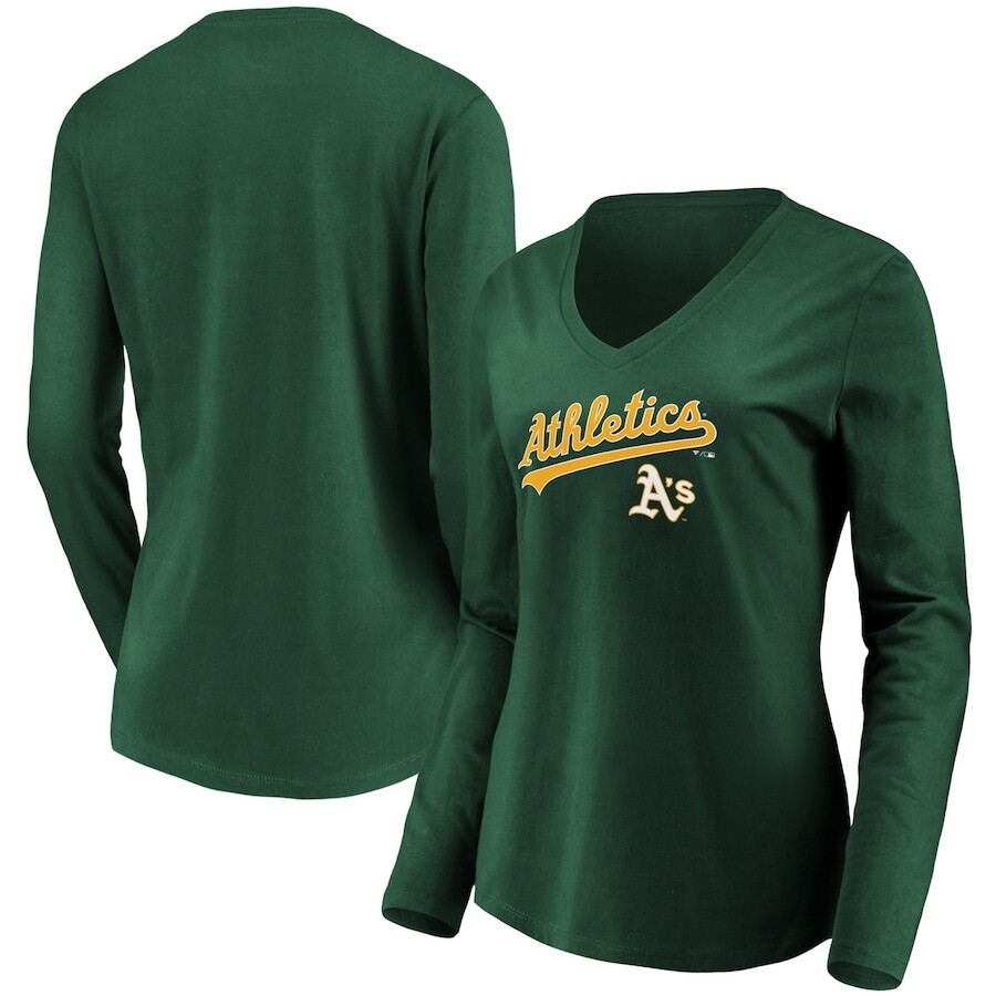 

Футболка с длинным рукавом Fanatics Branded Oakland Athletics, зеленый